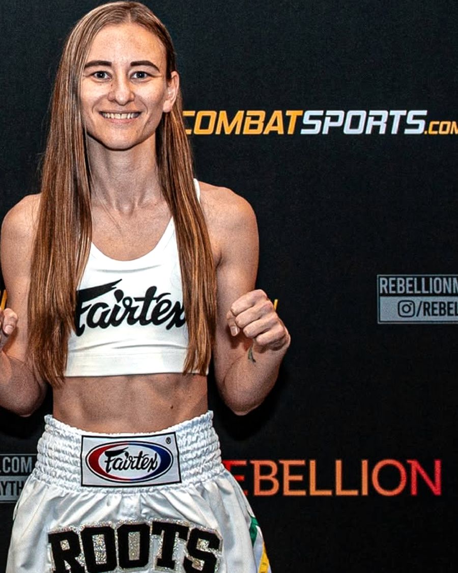 Maddie at a Muay Thai weigh-in
